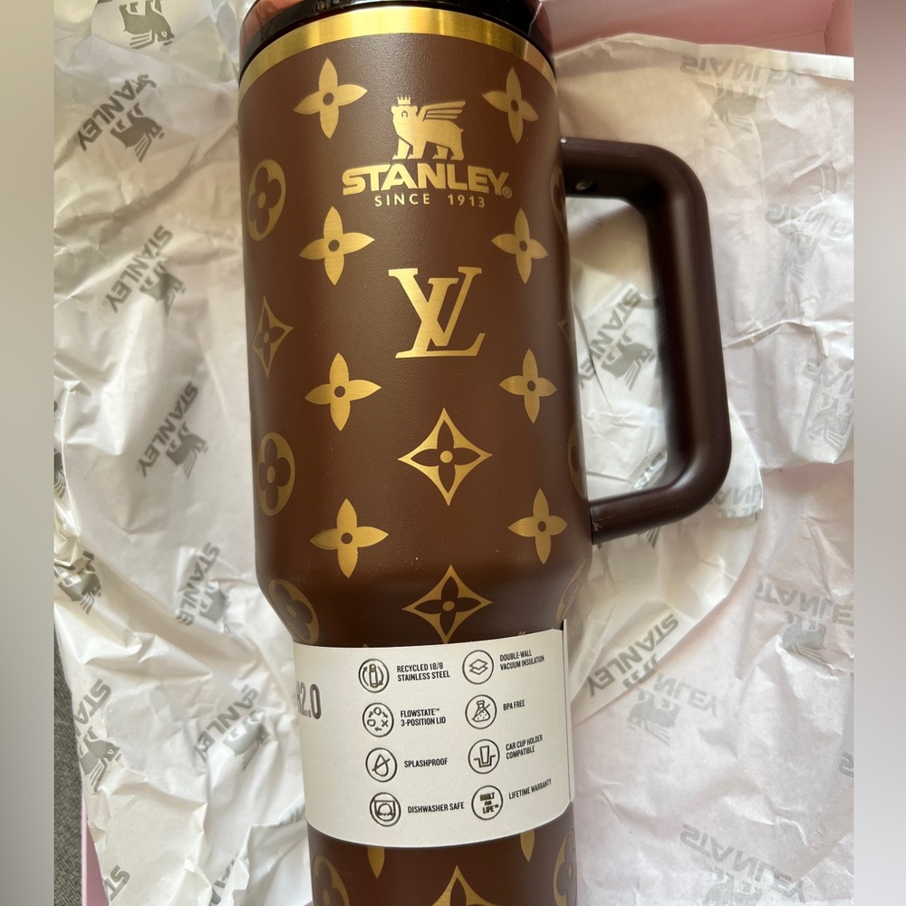 Stanley LV Brown Travel Mug with Gold Details